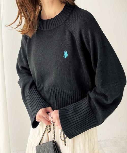 【U.S. POLO ASSN.】 ショート丈ニット