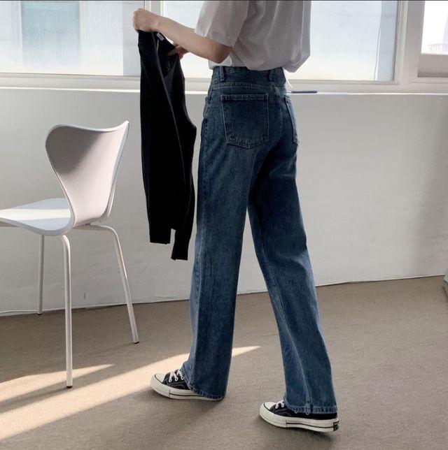 [쿠폰] 하이웨스트 세미 와이드 데님 (2color)_더모닌