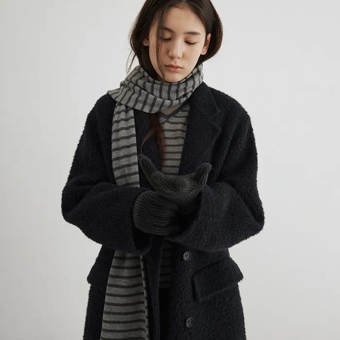 alpaca blended stripe muffler (2colors)