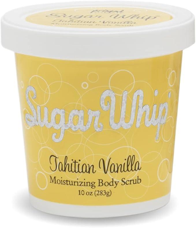 Primal Elements Sugar Whip Exfoliating Scrub, Body and Face Cleanser for Silky Smooth, Moisturize All Skin Types, 10 Oz, Tahitian Vanilla, 10 Ounce