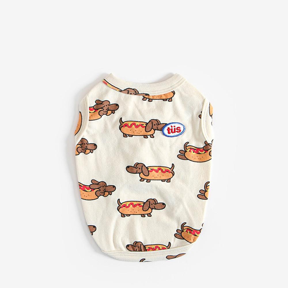 투스투스 핫도그 강아지 민소매 나시