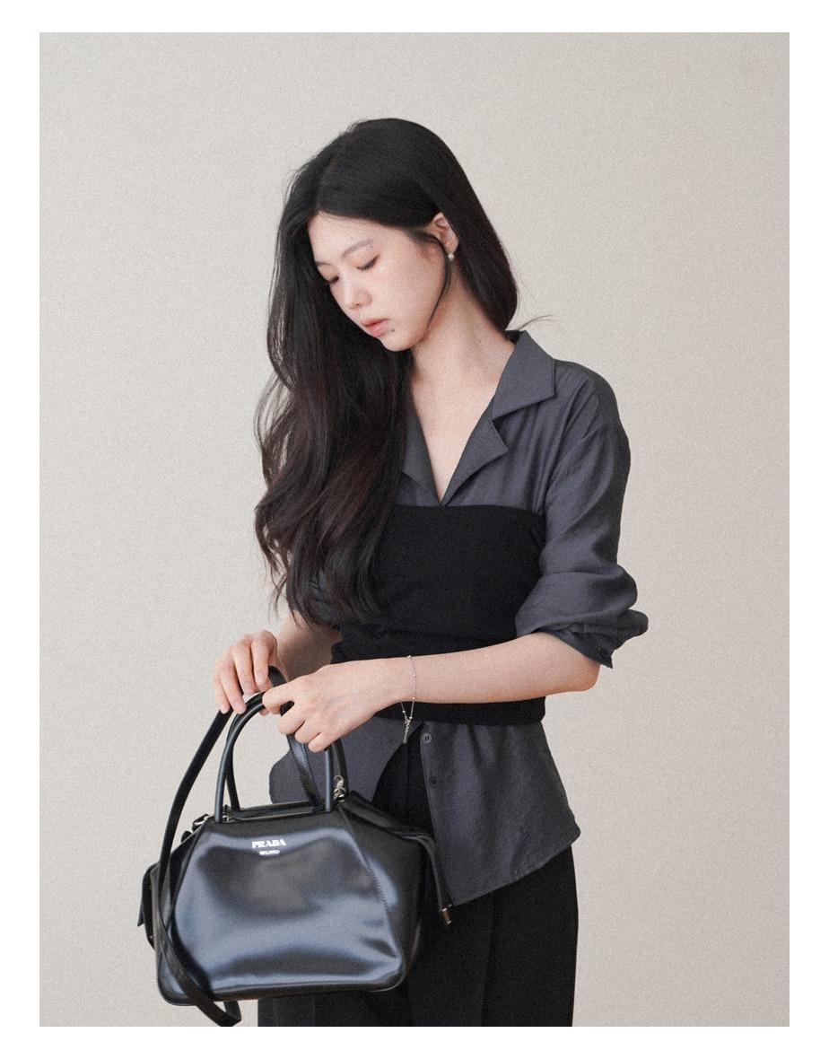 셔링 탱크탑 뷔스티에 [블랙]