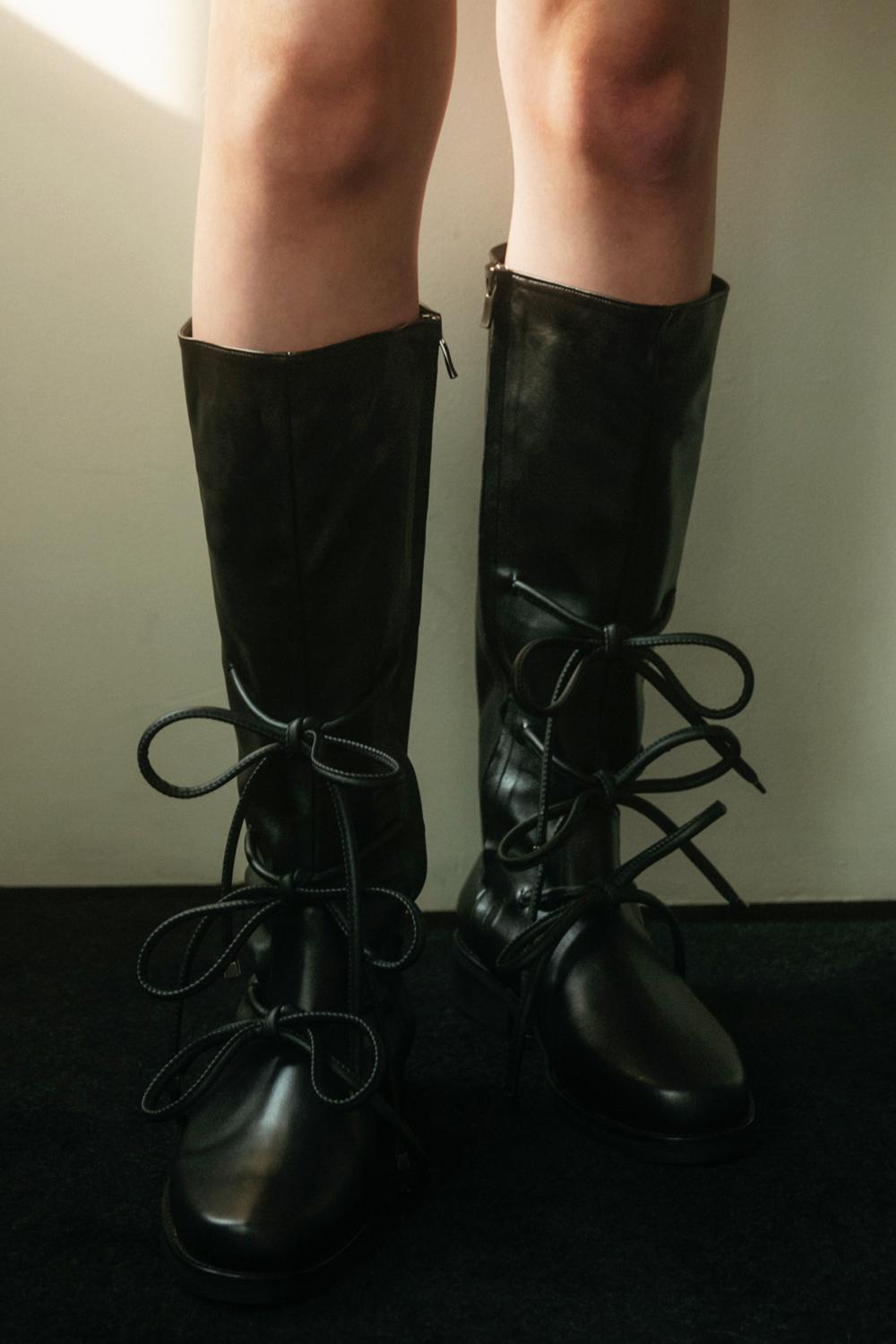 [PRE-ORDER] TRIPLE RIBBON BOOTS_TT3W706BK
