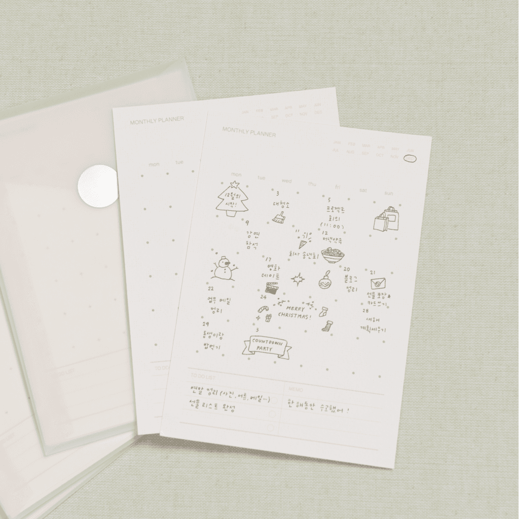 먼슬리 플래너 카드 set (6)