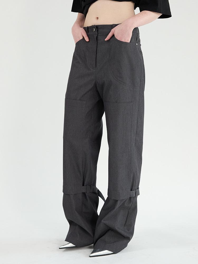 금속 장식 포인트 스트랩 롱 팬츠 AW5ML45613