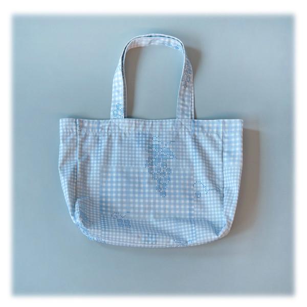 GRAPE CHECK ECO BAG (BLUE)