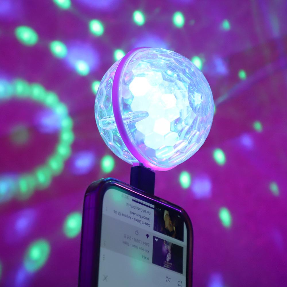 핸드폰 미러볼 (원형구) + 아이폰, C타입, USB젠더 모두증정 = 방구석 노래방 조명