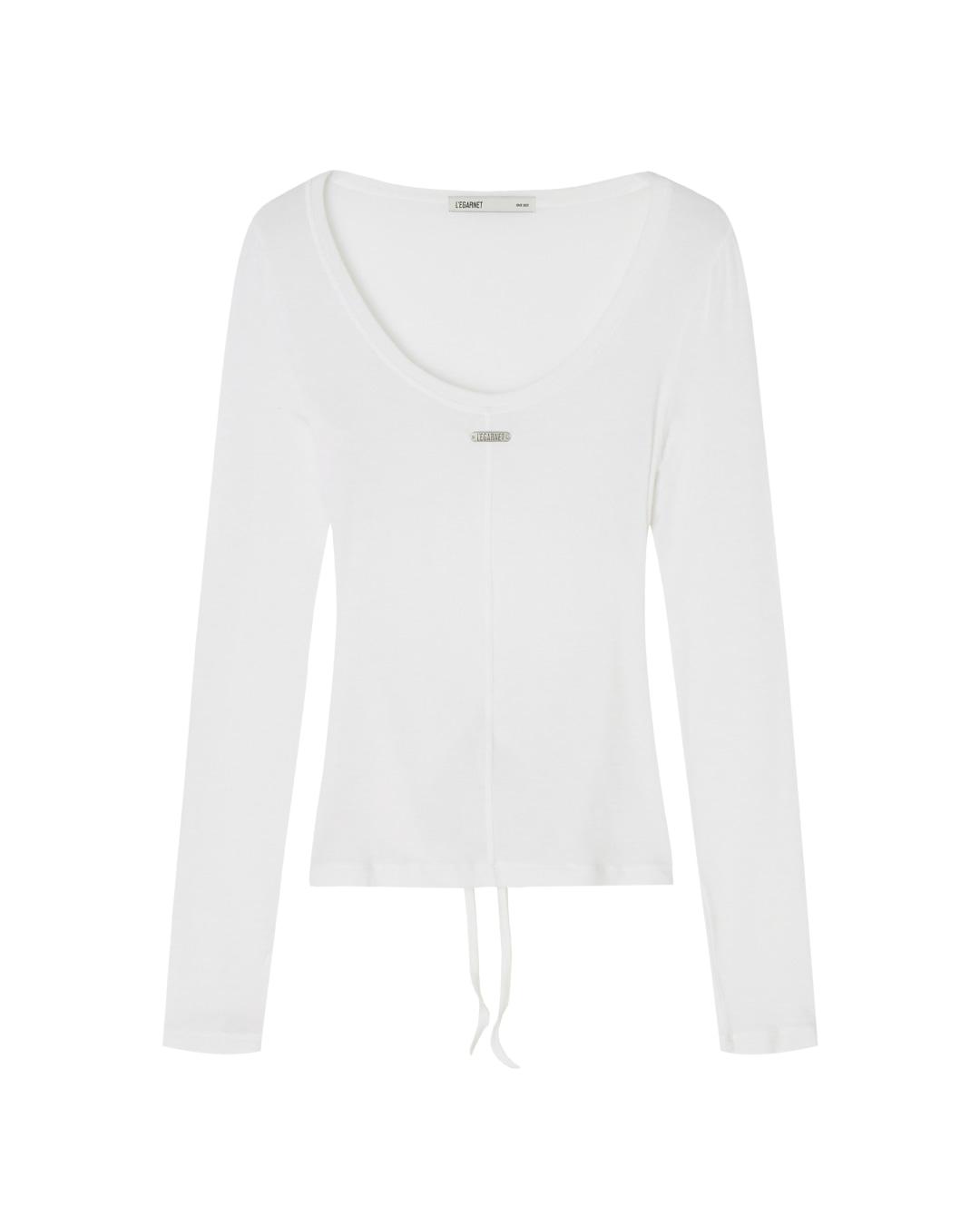 BEBE WOOL BACK SLIT LONG SLEEVE_IVORY