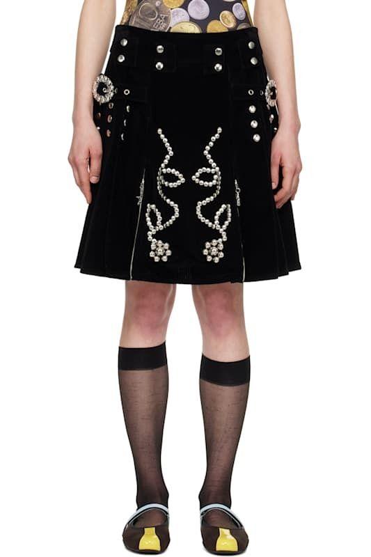 블랙 코듀로이 Black Corduroy Biggity Miniskirt 17276711