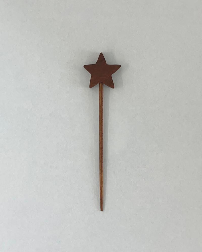 (Wood) Wood star dessert pick