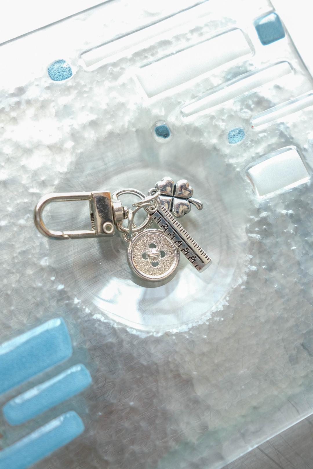 Button & ruler keyring