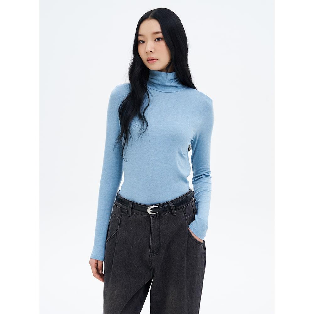 에잇세컨즈 울텐셀 터틀넥 티셔츠  스카이 블루 (355141LY1Q)