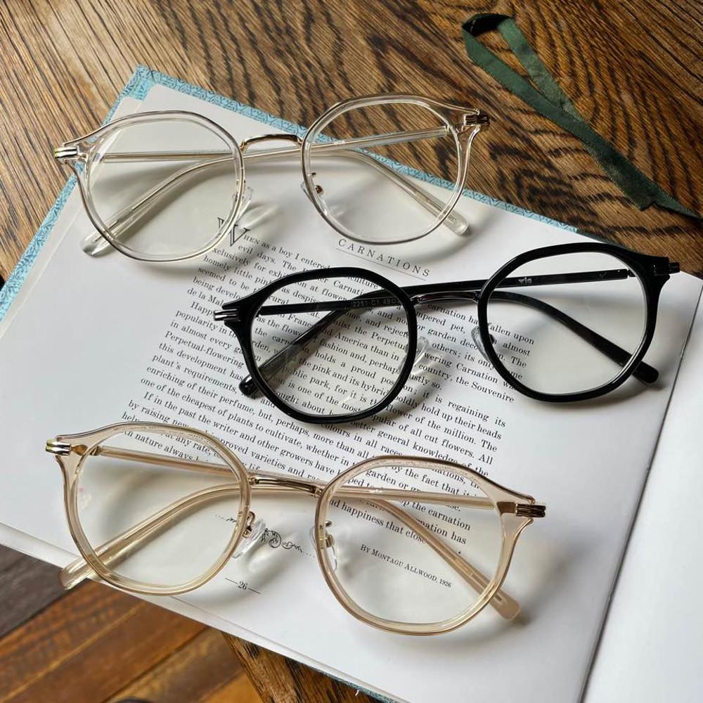 남자 여자 투명 검정 코받침 있는 가벼운 안경테 패션 뿔테 블루라이트 차단 안경