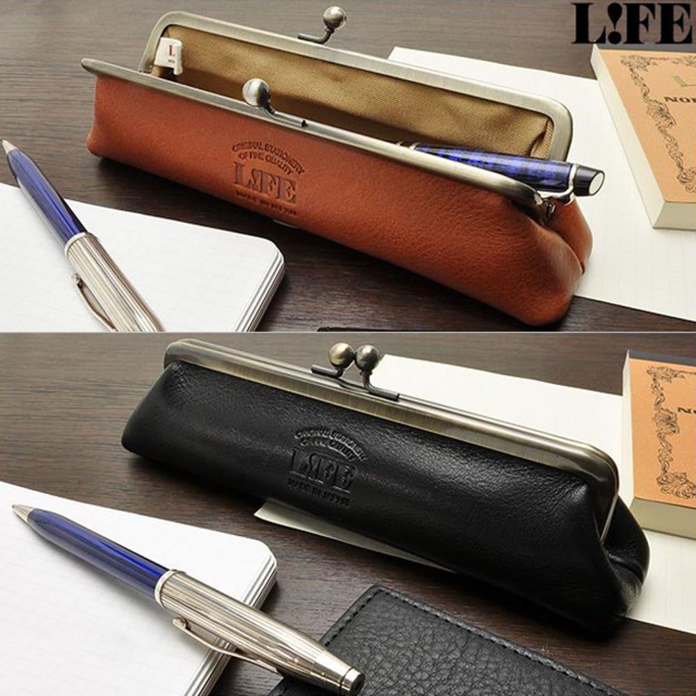 LIFE 가마구찌 리얼 가죽필통 펜케이스 어른들의 필통 / 라이프