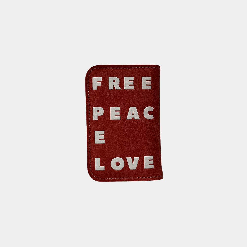 FREE PEACE LOVE 카드 지갑 - 핑크