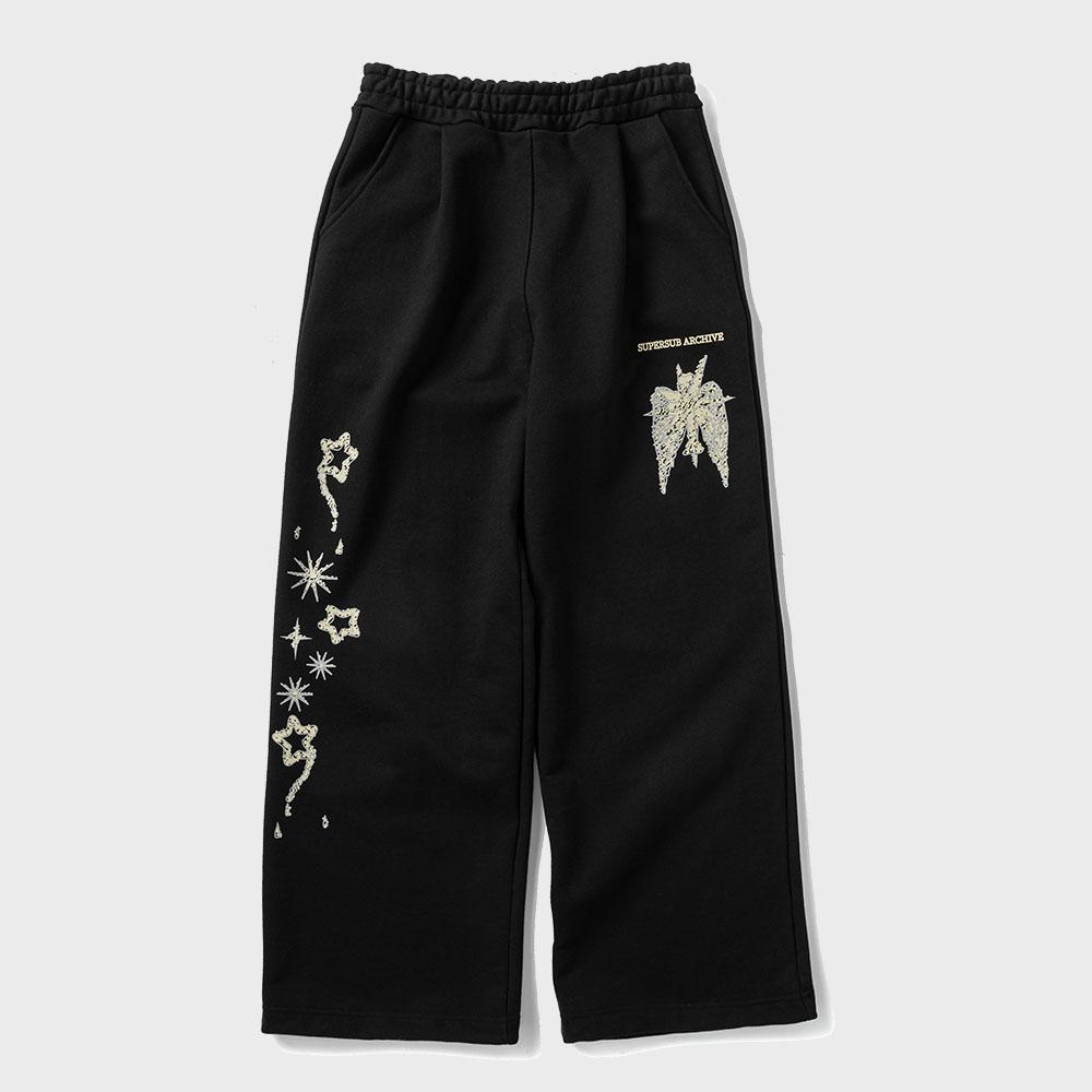 헤븐 갤럭시 핀턱 트레이닝 팬츠 - 블랙