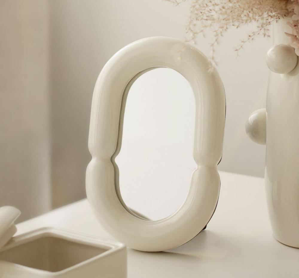 미드센추리모던 튜브 탁상 거울 오브제