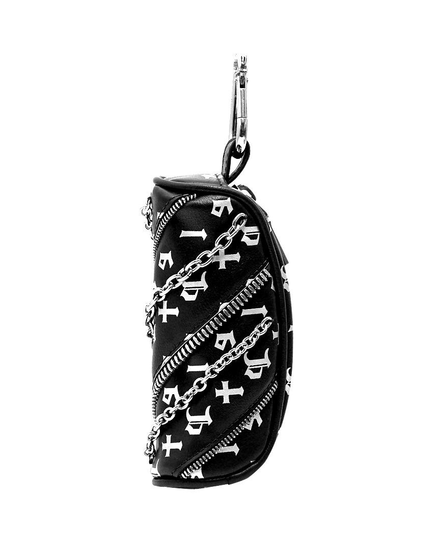 Metal Chain Baffle Mini Ball Pouch : Black (PA0GAU209BK)
