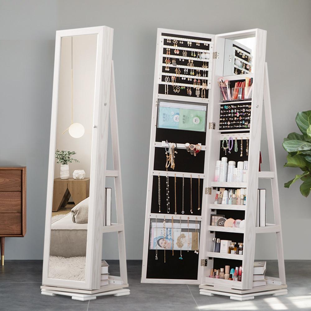 벽걸이 문걸이거울 악세사리 수납거울 선반