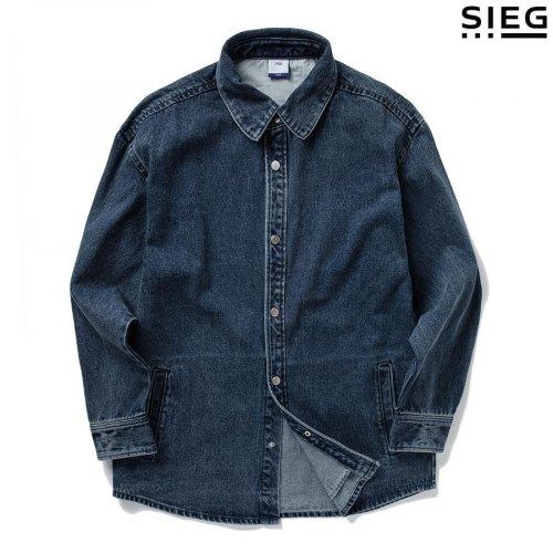 블루 데님 그래픽 셔츠 (PDBAH5064)