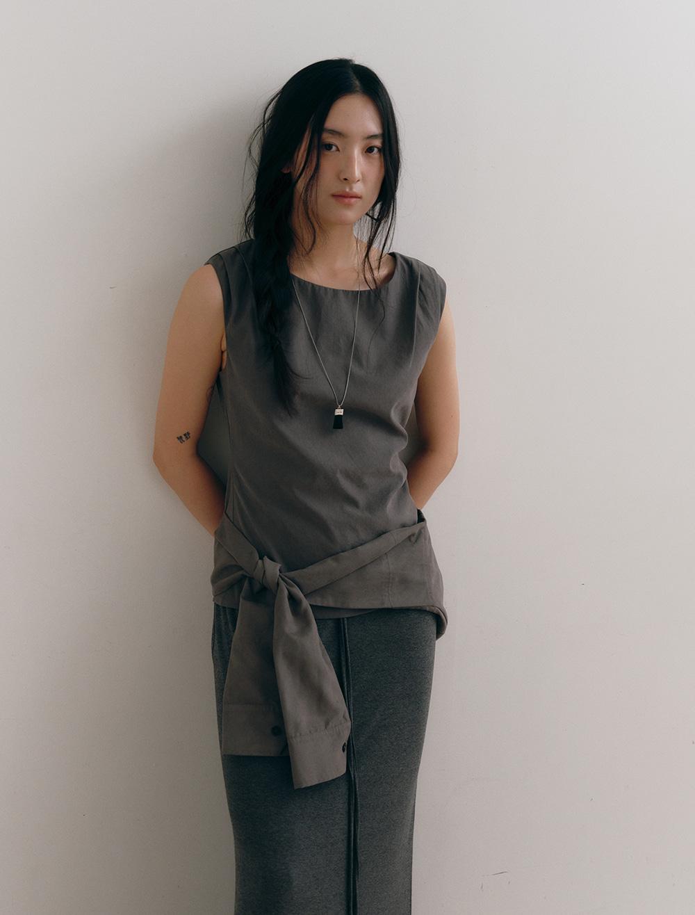 BOATNECK BLOUSE [GREY]