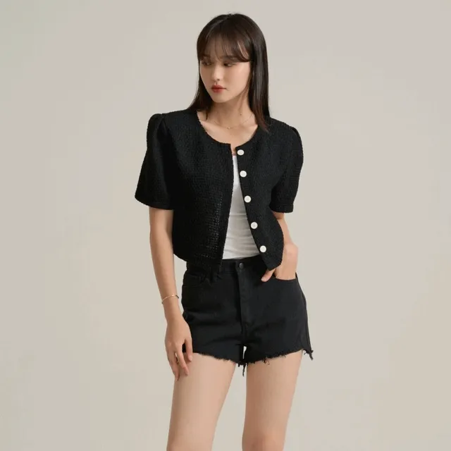 [국내제작] 데미지 하이핏 숏팬츠 - 블랙