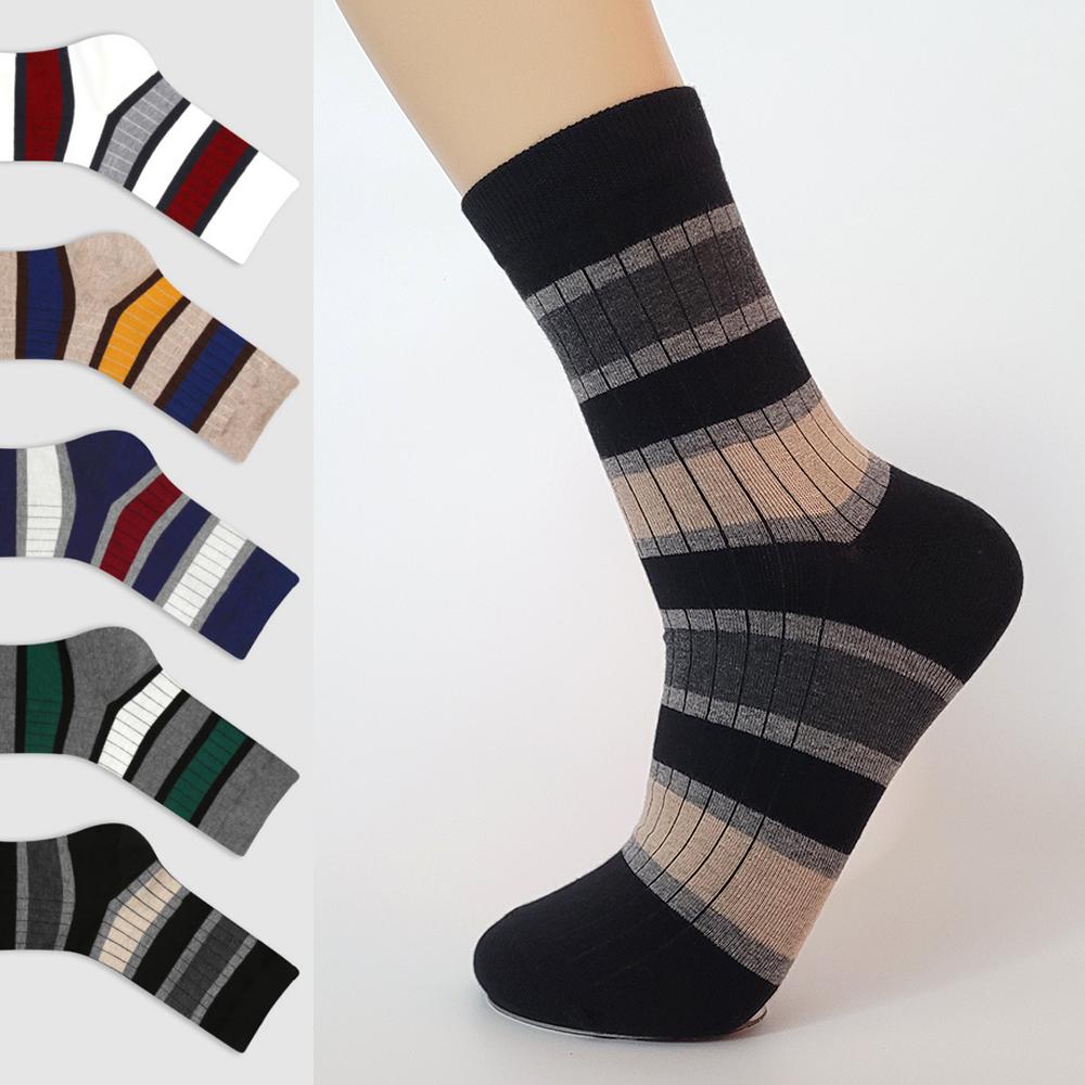Kikiya 키키야 남자 골지 중목 정장 캐주얼 양말 국산 쫀쫀 패션양말 배색 양말