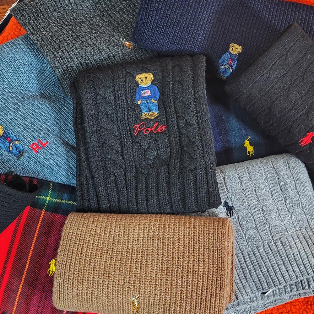 백화점판 폴로 머플러 목도리 폴로랄프로렌 곰돌이 베어 포니 울 남녀공용 스카프 머플러