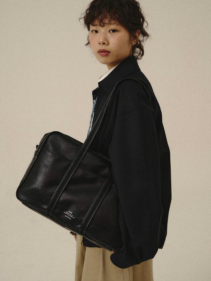[노이에] LEATHER BOSTON BAG_black (M)