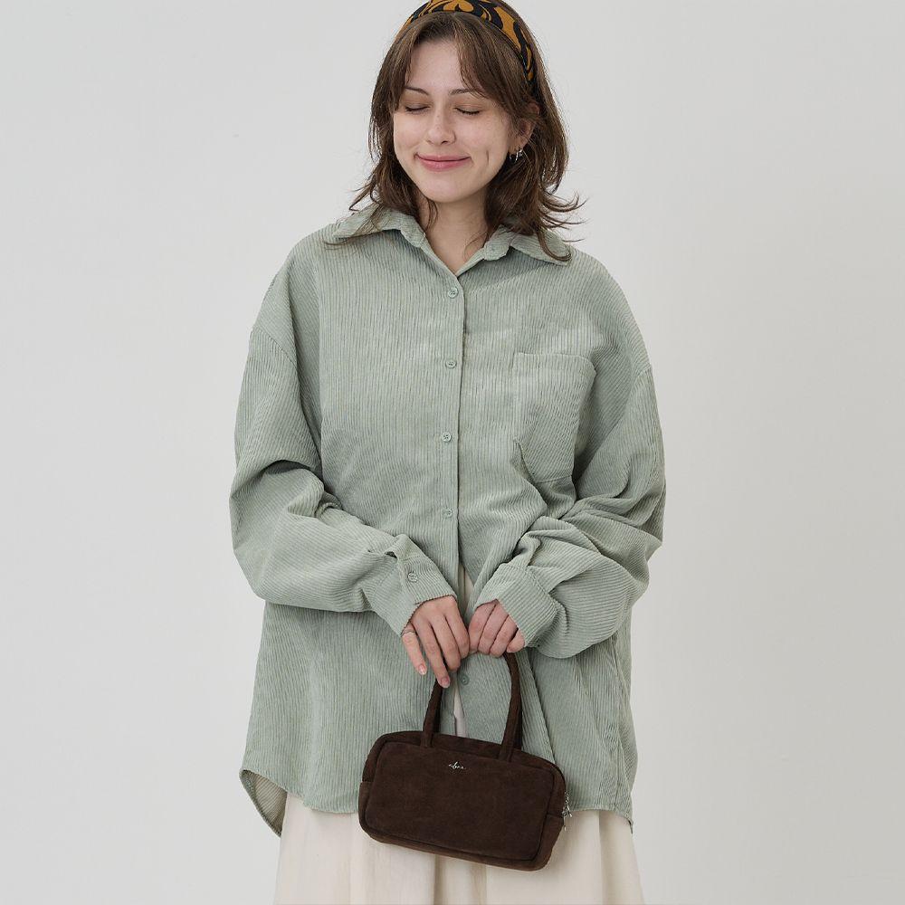 스웨이드 미니 스퀘어백 브라운