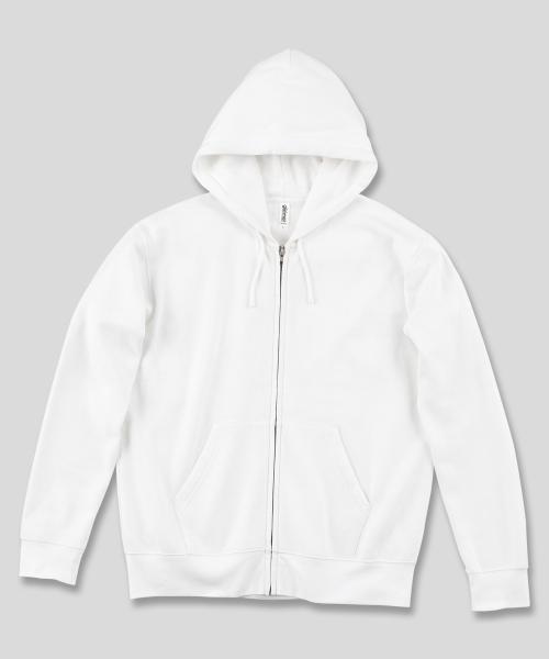 348-AFZ 무지 기모 후드 집업 화이트