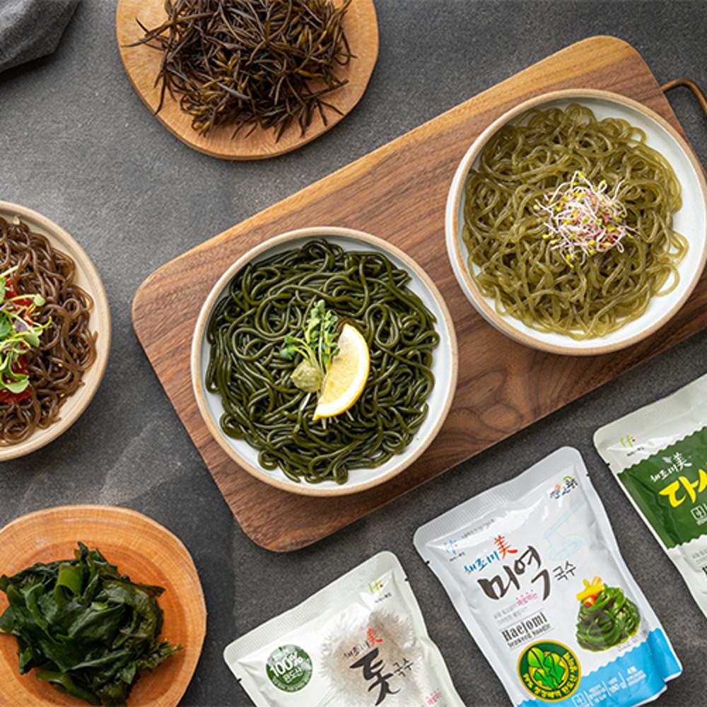 해조미 180g 미역 톳 다시마국수 소스포함 10봉 혼합구성