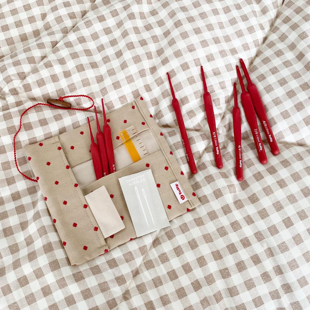 튤립 레드 에티모 쿠션 그립 코바늘 세트 (8P) - 사은품 증정