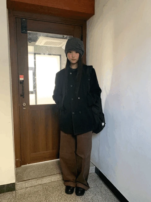 new 5% discount! 하이넥 더블 하프 코트 (안감 누빔)