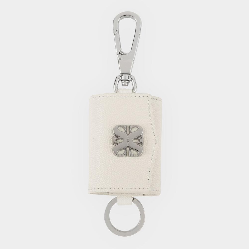 Satur Keyring Leather Airpods case Pure Ivory