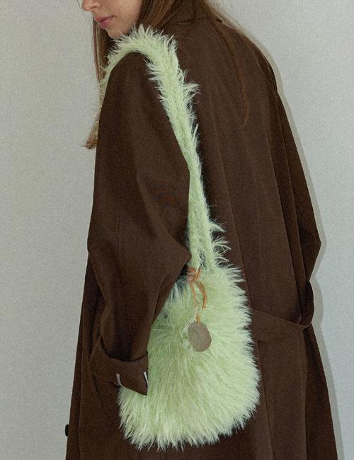 Coton de Tulear Fur Handmade Crochet Shoulder Bag (+Metal comb necklace)