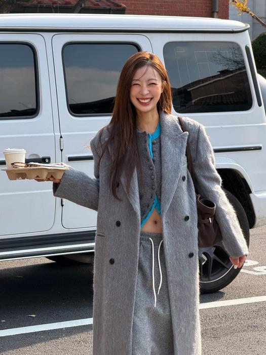 [지구,꼬민지PICK]Hairy Double Breasted Long Coat