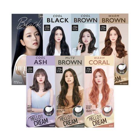 미쟝센 헬로크림 염색약 쿨애쉬 쿨블랙 쿨브라운 웜브라운 뮤트브라운 웜코랄