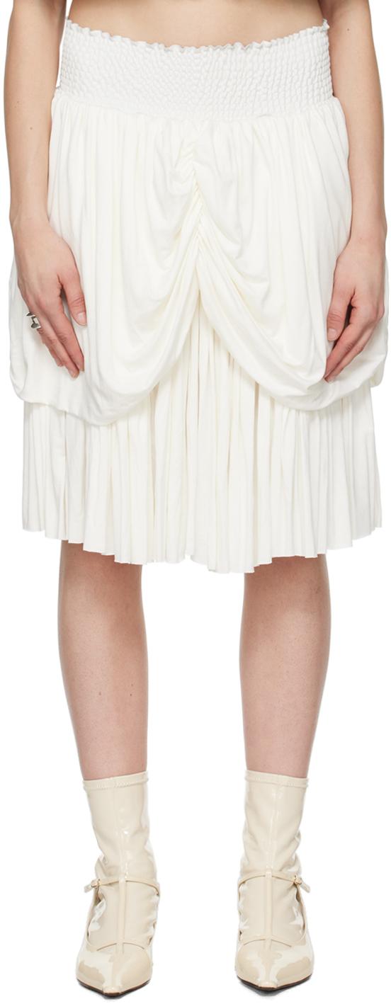 SSENSE 익스클루시브 화이트 클레어 미디 스커트