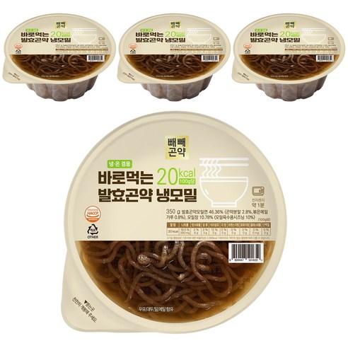 100g당 20kcal 바로먹는 발효곤약 냉모밀, 350g, 4개