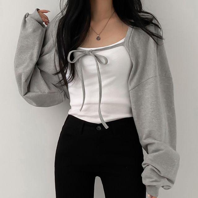 리본 볼레로 +나시SET, 볼레로 가디건_리코마켓