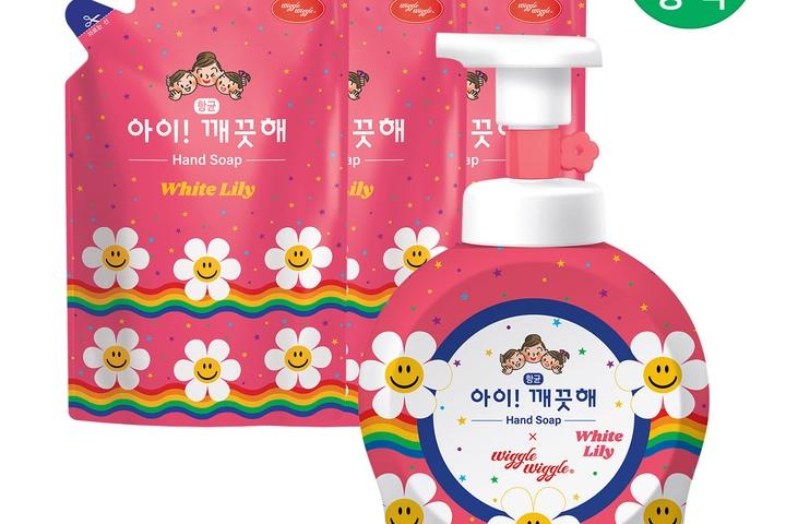 아이깨끗해 위글위글 핸드워시 용기 490ml 1개+리필 450ml 3개