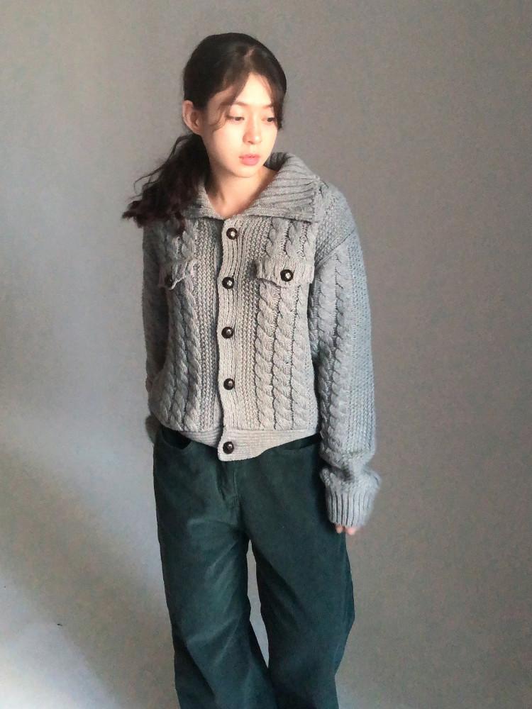 모어 카라 니트 가디건 (2colors)