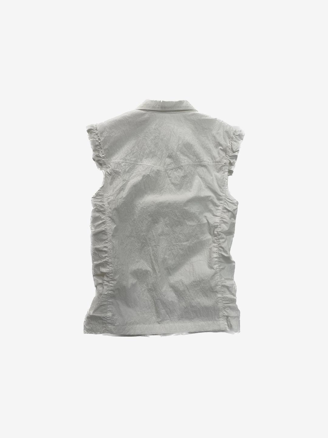 FRILL SHIRT TOP WHITE