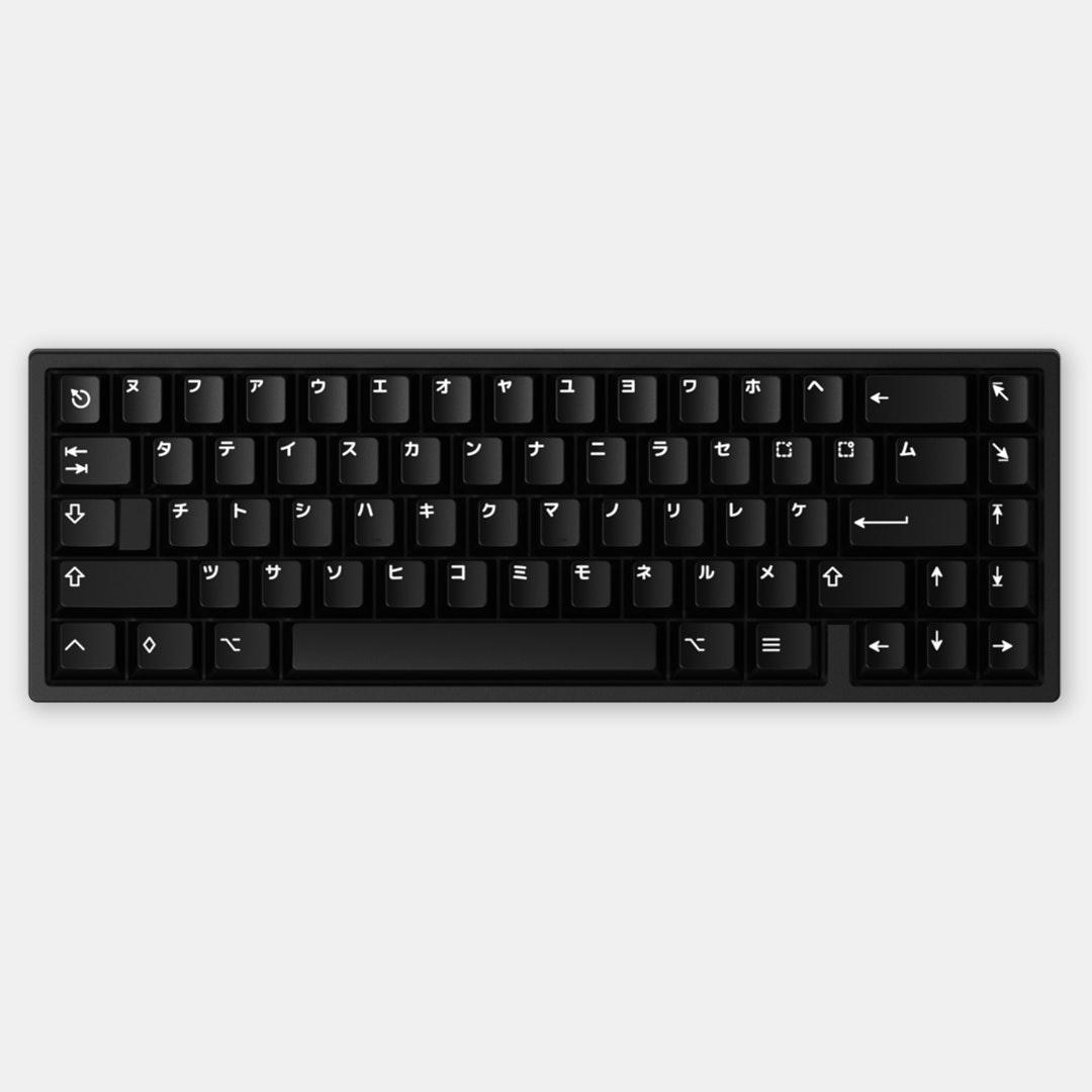Drop GMK White-on-Black Katakana Custom Keycap Set