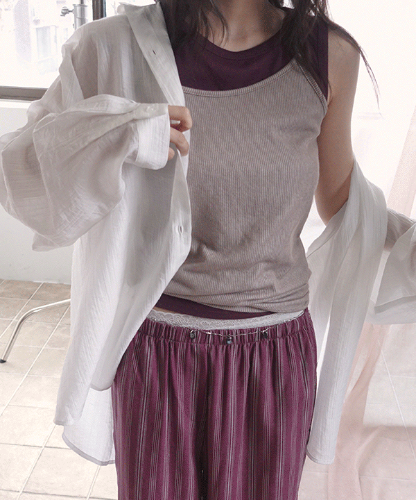 모렌트 [무료배송] 유하메 시스루 텐셀 링클 오버핏 셔츠(텐셀85)