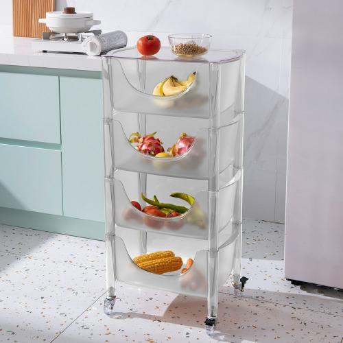 [여름맞이특가] T1407 스노우 투명 트롤리이동식 미용 츄레이 에스테틱 기저귀 감성