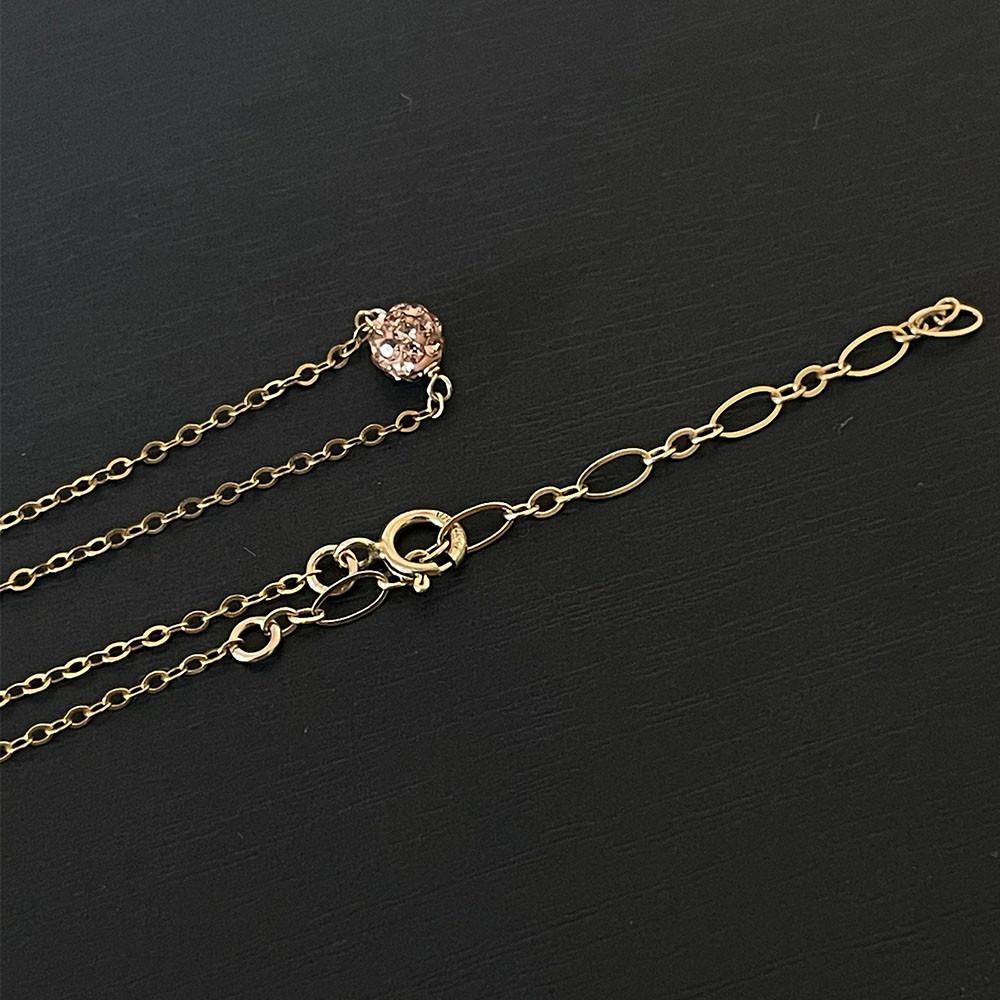 14K 골드필드 로즈골드 체코볼 미니큐빅볼 데일리 목걸이