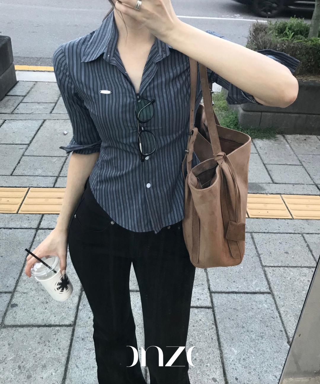 온즈 [당일출고/MADE] Porte shirt (미드나잇 블루)