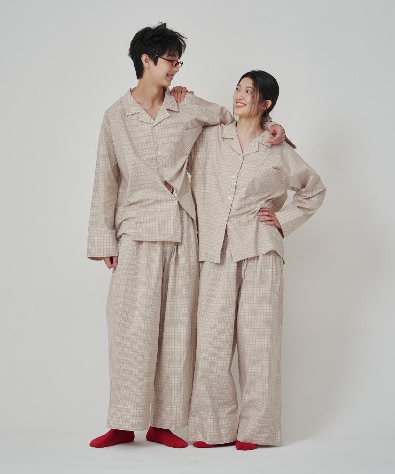 (uni)도미토리 머키 체크 파자마 옐로우